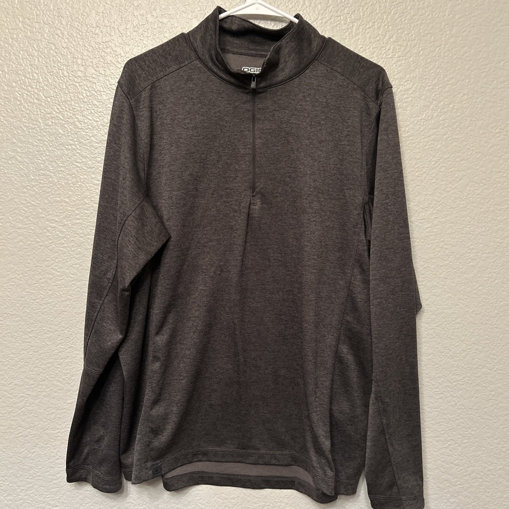 OGIO Men's Gray 1/4 Zip Pullover Athletic Golf Long Sleeve Shirt Size Large